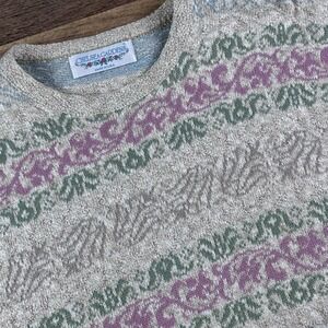 Vintage Women's Chelsea Gardens Basket Weave Sweater XL